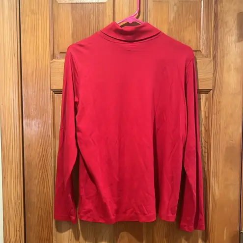 L.L.Bean  women’s red supima cotton turtleneck size large.