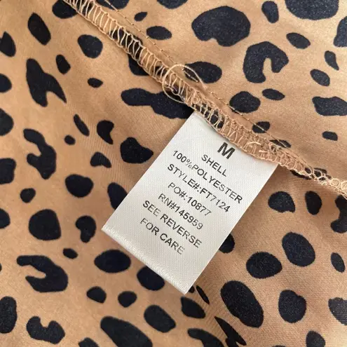 Dress Forum NWT Work To Weekend Leopard Satin Wrap Skirt Blouse M