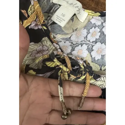 Y2K Aveology Follow Your Heart Maxi Dress Sz 16 Boho Floral Cottagecore Gypsy