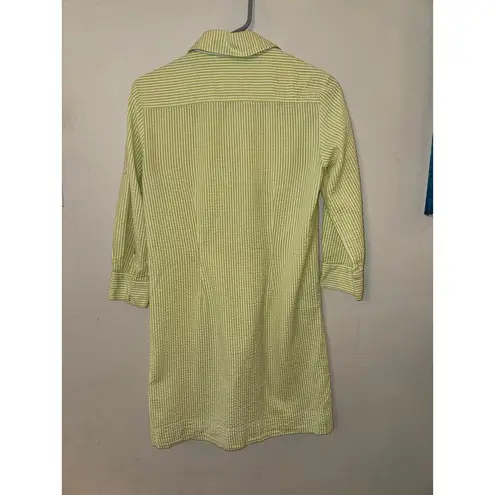 Finley green and white seersucker dress women's small