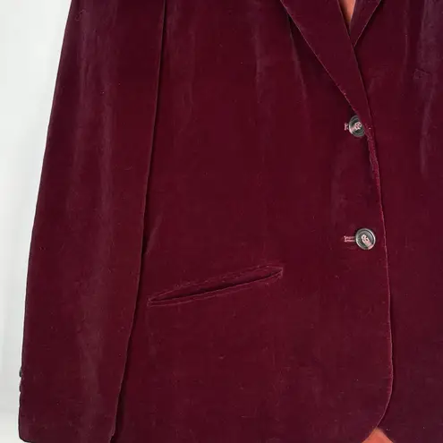 Vintage 1960’s Classic Burgundy Velvet Blazer Cotton by Butterfly For Prestige Red