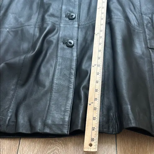 Ribak 100% Genuine Leather Black Longline Coat Jacket Women’s M (Fits XL/XXL) Size M