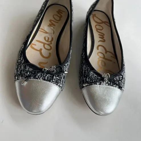 Sam Edelman  'Sara' multi-colored fabric round cap toe bow ballet‎ flats Womens 6