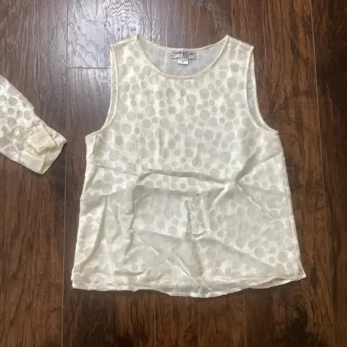 Vintage Starry Nites 2 pc Blouse Set White Size 8