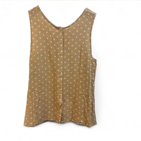 Elodie Anthropology Yellow Polka Dot Sleeveless Blouse Small