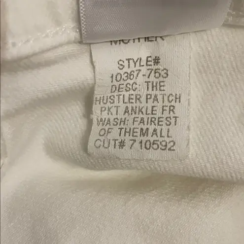 Mother White The Hustler Patch Pocket Ankle Jeans Womens Size 30 10367