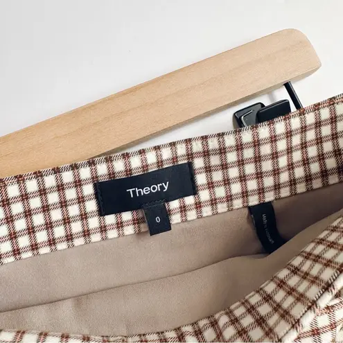 Theory  Plaid Tan Checkered Mini Skirt