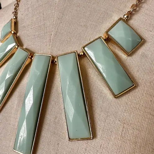 The Bar Light green rectangle statement necklace