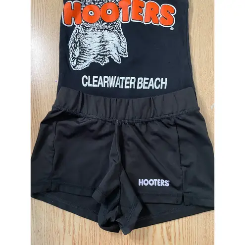 Hooters B24 Girl Worn Uniform Vneck Short Sleeve T-shirt & shorts Clearwater Xxs
