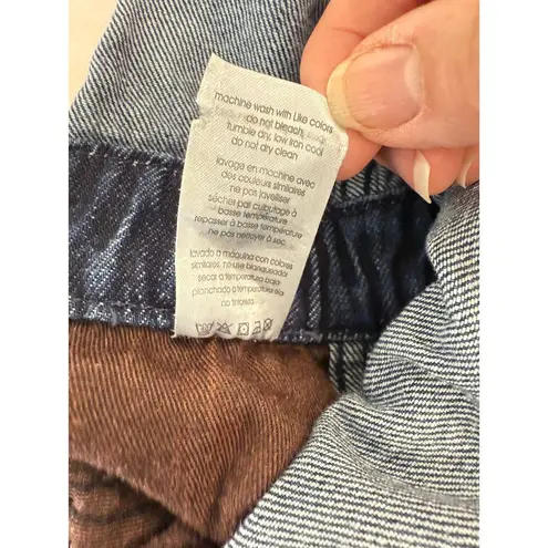 We Wore What Zip Up Straight Leg Jumpsuit Cotton Dark Denim Blue Women's Small