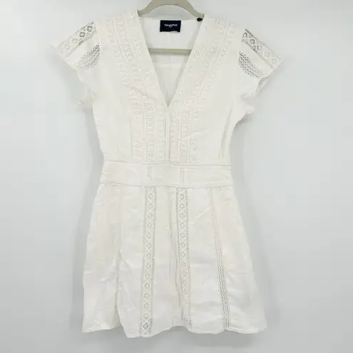 The Kooples Womens Cottagecore Soft Girl Lace Trim Cotton Mini Dress Size 0