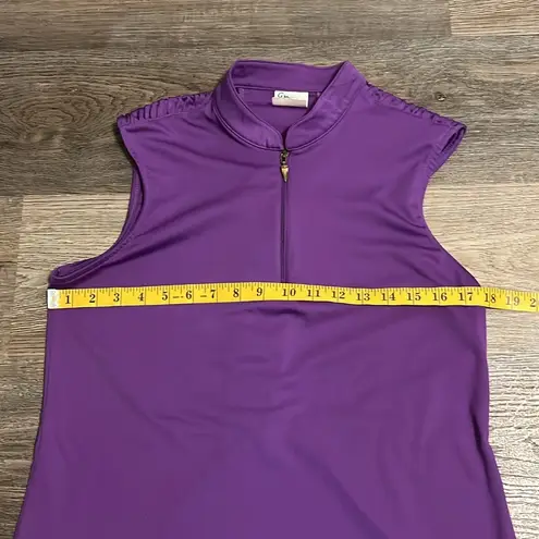 Greg Norman Purple 2Below Sleeveless Golf Athletic 1/4 zip Tank Top Size L