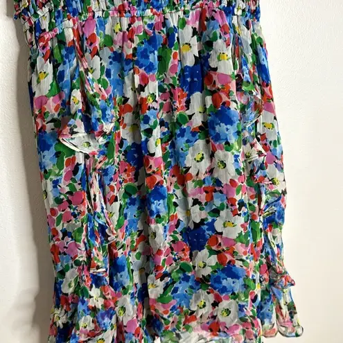 Shoshanna Venezia colorful floral cinch waist Mini Dress size 4 ladies festival