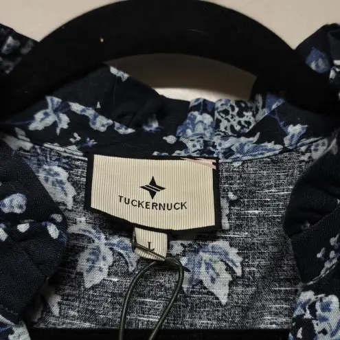 Tuckernuck Womens Twilight Garden Jenna Blue Floral Maxi Dress Sz L NWT