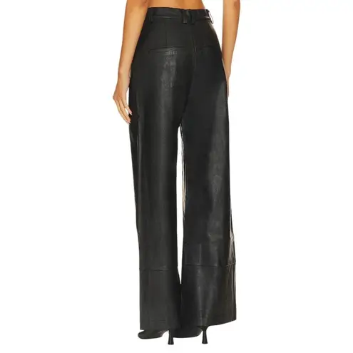 Bardot Marlowe Wide Leg Pant in Black 6 New Womens Vegan Faux Leather Trousers