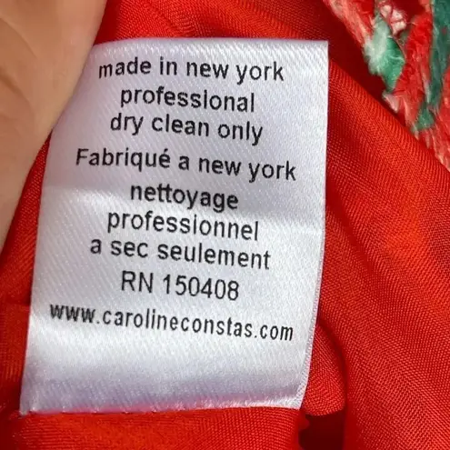 Caroline Constas Embroidered Bustier Dress xs Orange