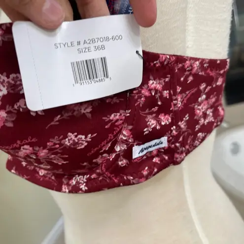 Aeropostale  36B Red Floral Multi-Way Push Up Bra New With Tags nwt