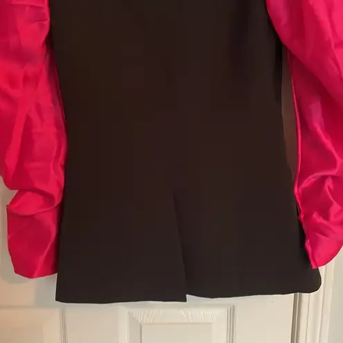 TwoTwin Style Blazer with Puffy Sleeves Black