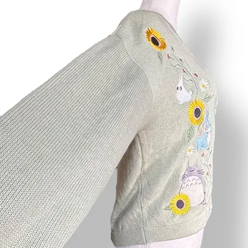 Studio Ghibli x Her Universe Cardigan Sweater Totoro Sunflower Green Embroidered