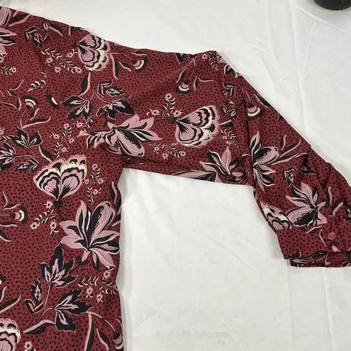 NYDJ Simone Rosa Bloom popover blouse new Women’s Size XL