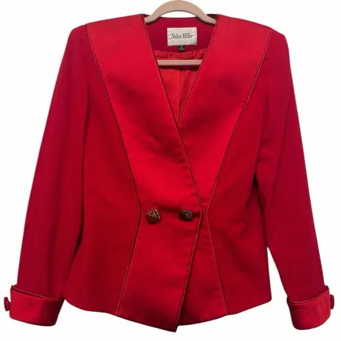 Nolan Miller Women’s Vintage Red Jacket Blazer 80s Long Sleeve Size 4
