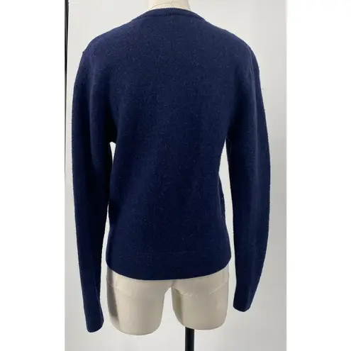Vintage 90s Jos A Bank Merino Wool Sweater V Neck Fitted Long Sleeve Navy S/ M Blue