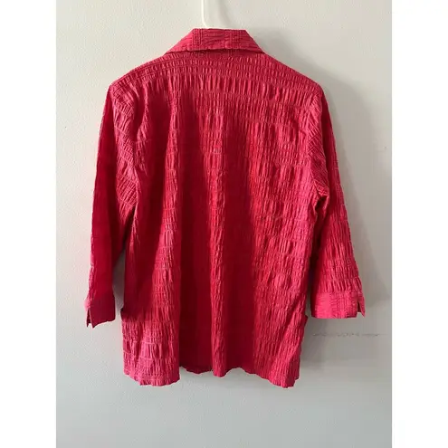 Breckenridge Jacket Women’s Medium Pink Textured Full Zip Coastal Grandma