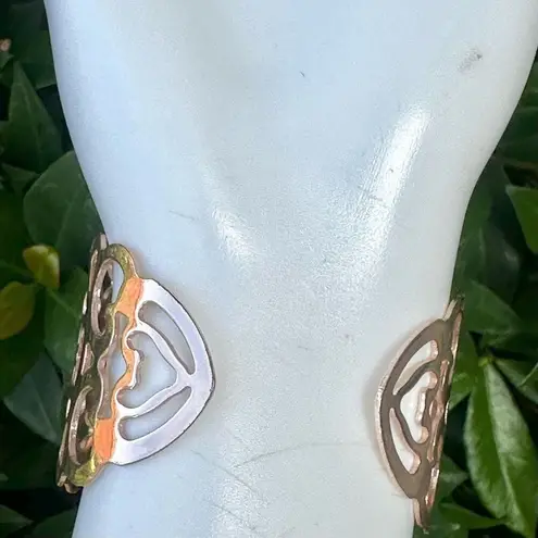 Lia Sophia gold tone cut out open cuff bracelet