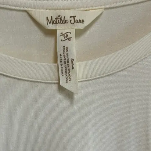 Matilda Jane  Take Another Trip Tunic Top Cream Sharkbite Hem Women's size medium