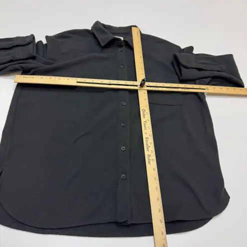 Madewell  Womens Shacket Medium Black Fleece Button Up Fleecelayer Shirt Jacket - Image 10