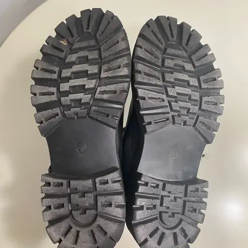 Black Faux Leather Y2K Mary Jane Chunky Heel Platform Shoes US 7 Grunge Goth