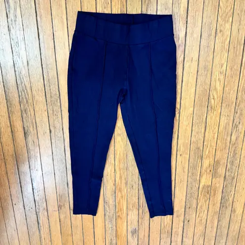 Seven Est 1964 Navy Blue Seamed Stretch Leggings Comfortable Athleisure L Size L