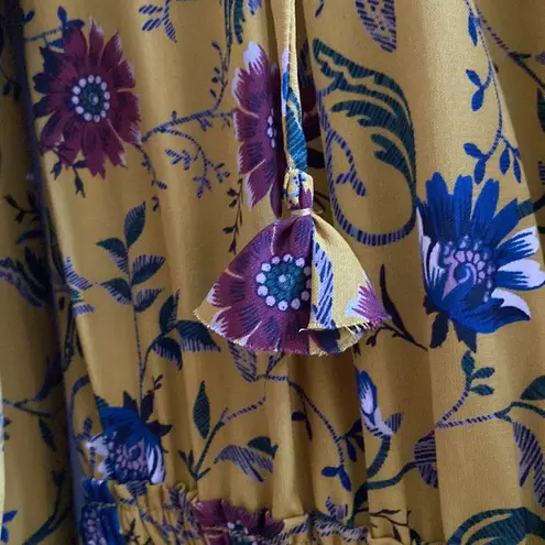 MISA Los Angeles MISA Los Angeles Violet Dress Marigold Yellow Floral Smocked Waist Size XS