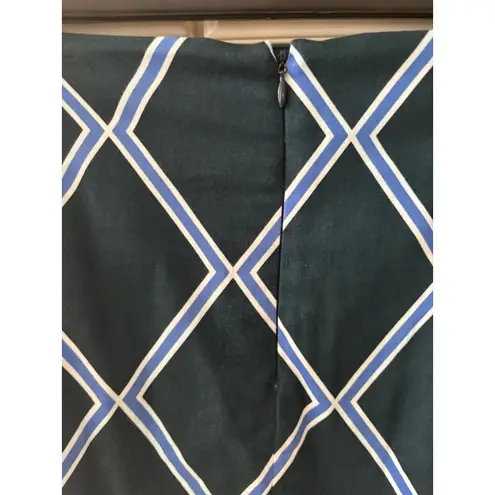 Melly M Women's Skirt Size 12 Green Blue White Geometric Diamond Pattern