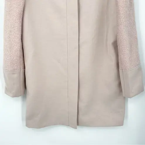 Cupcakes And Cashmere Coat Size Medium Mid Length Collarless Dusty Pink