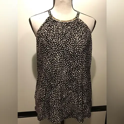 Women's Black and White Halter Top