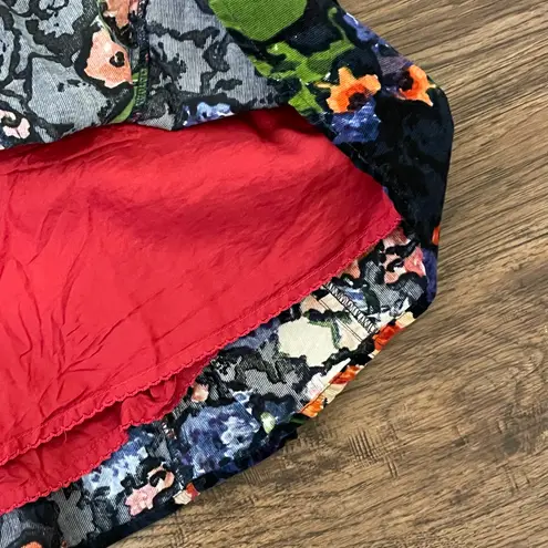 HD in Paris Floral Pleated Skirt Black Blue Red Orange Green Size 12