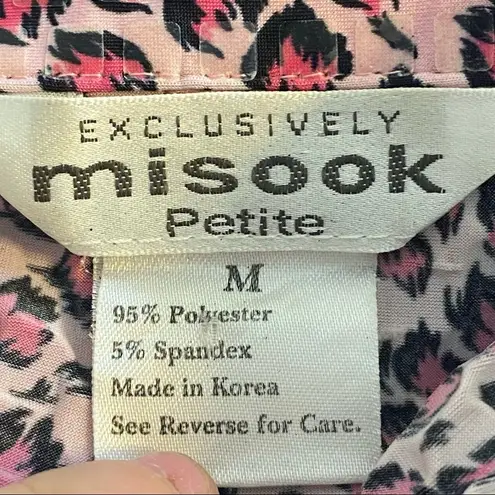 Misook Exclusively Pink Leopard Sequin Zip-Up Jacket Medium Petite