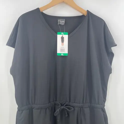 32 Degrees Heat 32 DEGREES COOL Dress Size Extra Large NWT Short Sleeve Cinch Tie Waist Black