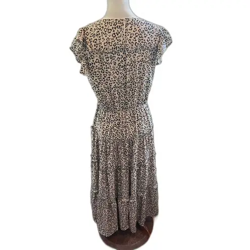 Animal Print Tiered Ruffled Maxi Dress Large Unleash Your Inner Glam
