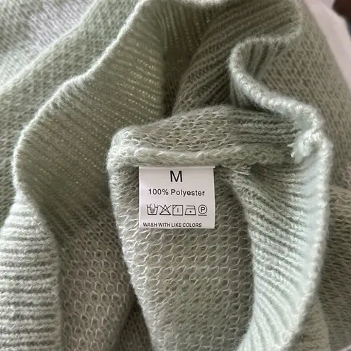 NEW Green Crew Neck Flower Jacquard Pullover Sweater in Matcha with Rib