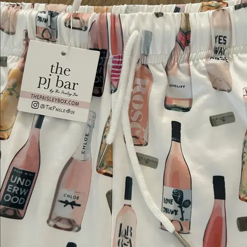 The Paisley Box Wine/Champagne Pajama Pants, Size Medium, NWT White