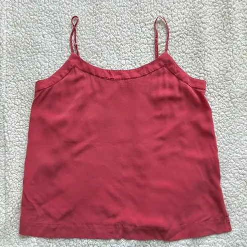 Silk Y2K Spaghetti Strap Cami Dainty Crochet Fairycore Rosey Pink Sz S