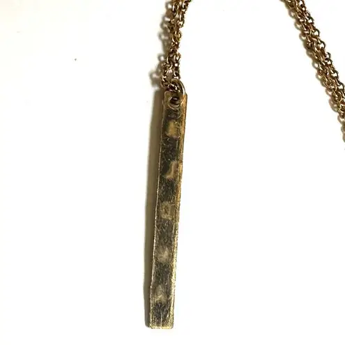 The Bar Gold tone aloha pendant necklace