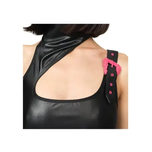 VERSACE JEANS COUTURE Baroque Buckle Halter Neck Mini Dress Size: 4 NWT Black