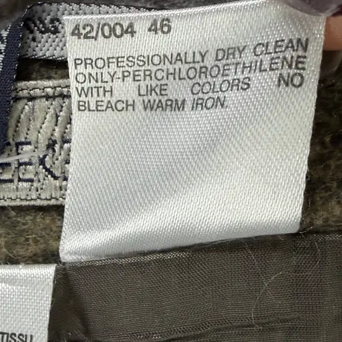 Max Mara Weekend Wrap Mini Skirt 12 Khaki Wool Glen Plaid Winter Dark Academia Tan