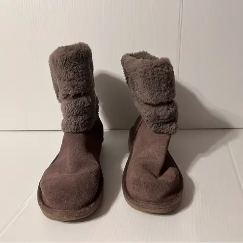 Koolaburra S/N 1114692 taupe leather winter boots women size 7 Brown