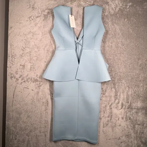 Lavish Lice Lavish Alice Dress Blue Scuba Peplum Sleeveless Wedding Party Cocktail Size 6