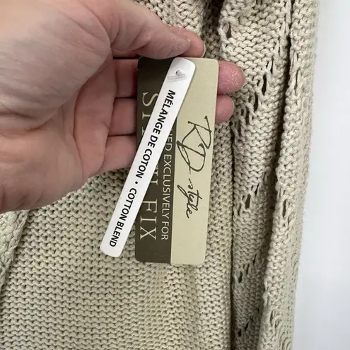 RD Style Stitchfix Grannycore Cowl Neck Sweater Womens M Tan Loose Knit NEW