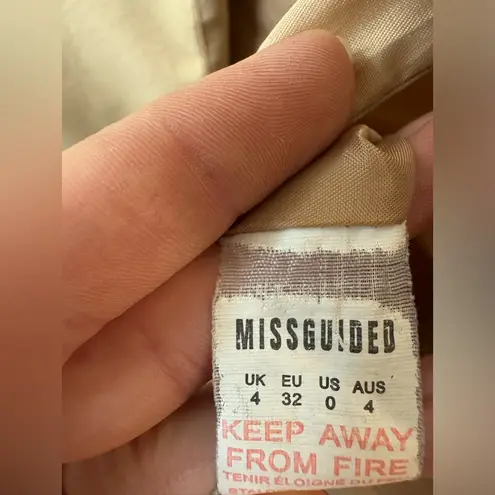 Missguided Women’s Oversized Modern Long Sleeve Open Front Tan Blazer Size 0